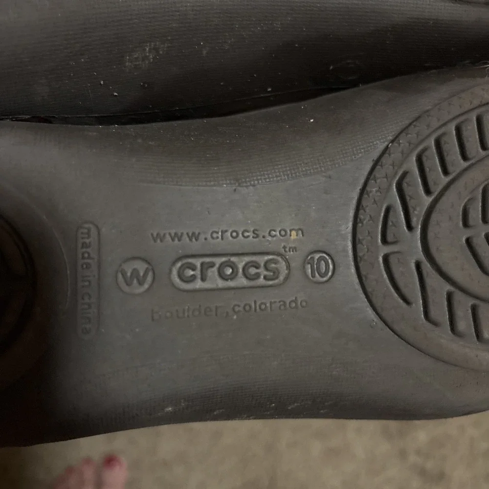 Crocs Farrah Women's Size 10 Peep Toe Slingback Flats Brown Shoes